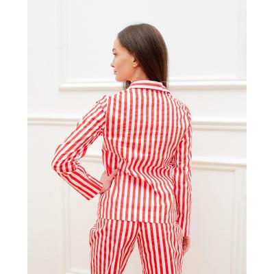 Рубашка женская KAFTAN "Полоса", размер 48-50, цвет белый/красный
