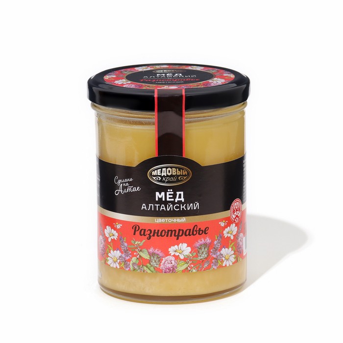 Мёд алтайский «Разнотравье» натуральный цветочный, 500 г - Фото 1
