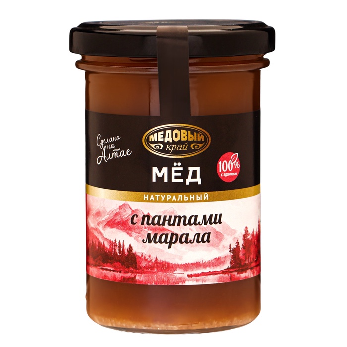 Мёд алтайский с пантами марала, 330 г - Фото 1