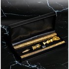 Ручка шариковая подарочная с гербом в футляре, металл , цвет чёрный, пишущий узел 1.0 мм, синяя паста - Фото 1