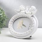Фоторамка полистоун 10х15 см "Белые ангелочки с бабочкой и розами" 18х19 см - Фото 2
