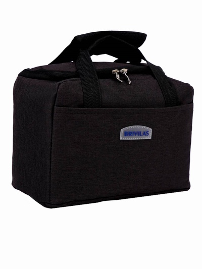 Термосумка на молнии 6.5 л, наружный карман, чёрная