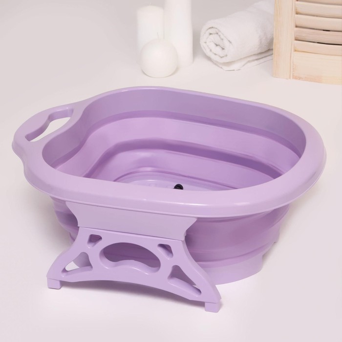 Ванночка для педикюра, 49 × 41 × 7 см, складная, с массажными роликами, цвет МИКС 21597