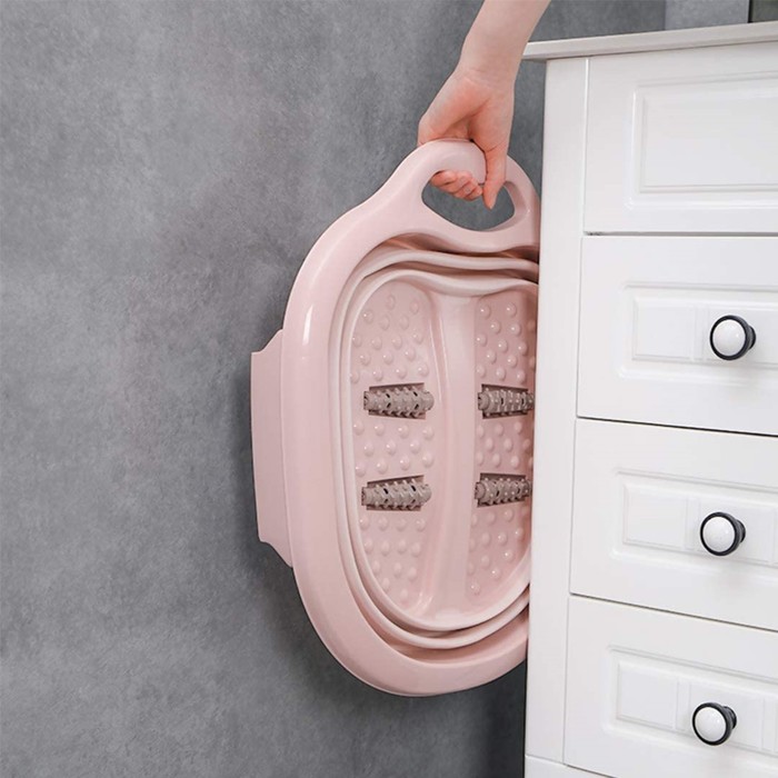 Ванночка для педикюра, 49 × 41 × 7 см, складная, с массажными роликами, цвет МИКС 21597