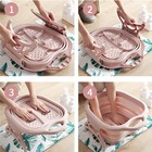 Ванночка для педикюра, 49 × 41 × 7 см, складная, с массажными роликами, цвет МИКС - фото 24467889