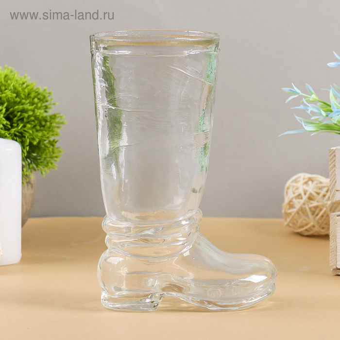 Ваза «Ботфорт», 460 мл, d=8.5 см, h=18.5×11 см, стекло, прозрачная - Фото 1