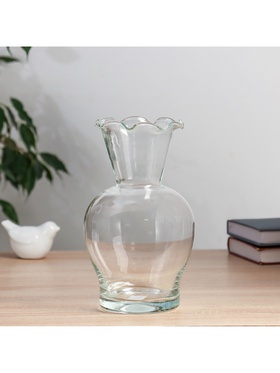 Ваза «Антерра», волнистый край, 1.6 л, 22×12.5 см, стекло, прозрачная