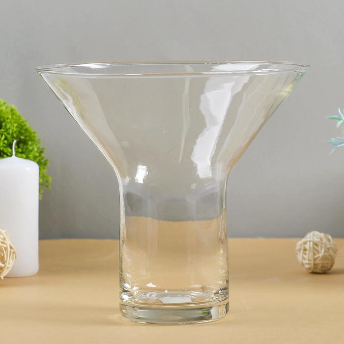 Ваза для цветов «Горн» малая, 1.2 л, 17×19 см, d дна 7 см, стекло, прозрачная - Фото 1