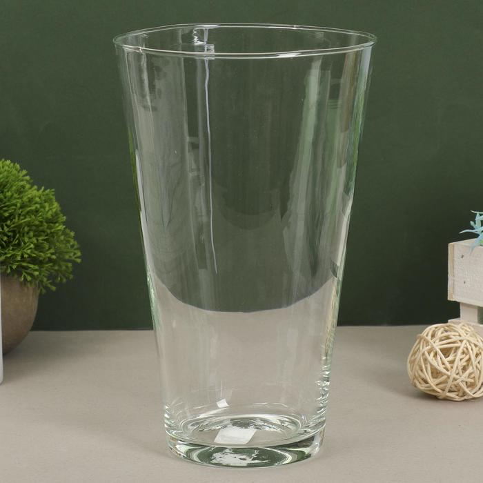 Ваза для цветов «Коническая», 2.23 л, d=15 см, h=24 см, средняя, стекло, прозрачная - Фото 1