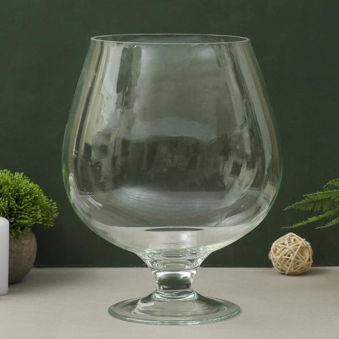 Ваза «Бренди» бокал на ножке, 7 л, d=17.5 см, 29×23.5 см, стекло, прозрачная - Фото 1