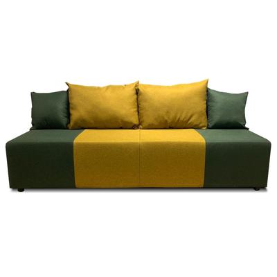 Диван прямой ROYSE, спальное место 1200×1950 мм, обивка рогожка, цвет forest/mustard