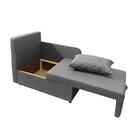 Диван кушетка NEXT NICE, со спальным местом 750×1950 мм, ткань велюр Nice Grey - Фото 2