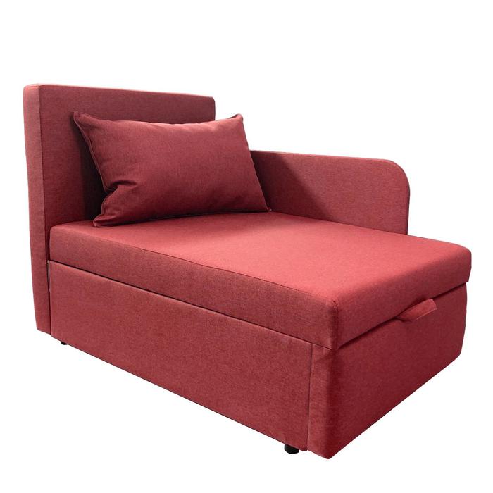 Диван кушетка NEXT NICE, со спальным местом 750×1950 мм, ткань велюр Shaggy RED - Фото 1
