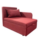 Диван кушетка NEXT NICE, со спальным местом 750×1950 мм, ткань велюр Shaggy RED - Фото 4