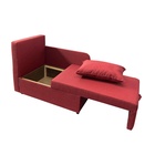 Диван кушетка NEXT NICE, со спальным местом 750×1950 мм, ткань велюр Shaggy RED - Фото 5