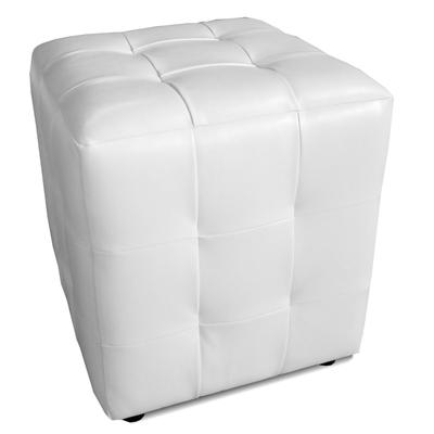 Пуф, 400×400×450 мм, экокожа, цвет white (белый)