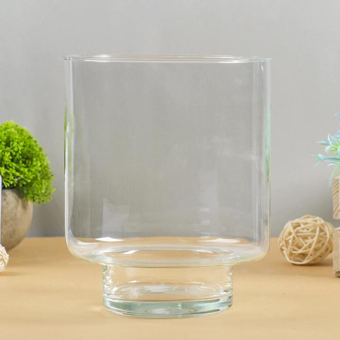 Ваза «Лола», 1.3 л, 20×17 см, высота ножки 4 см, стекло, прозрачная - Фото 1