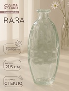 Ваза «Пуаро», большая, 700 мл, 21.5×9 см, стекло, прозрачная - Фото 1