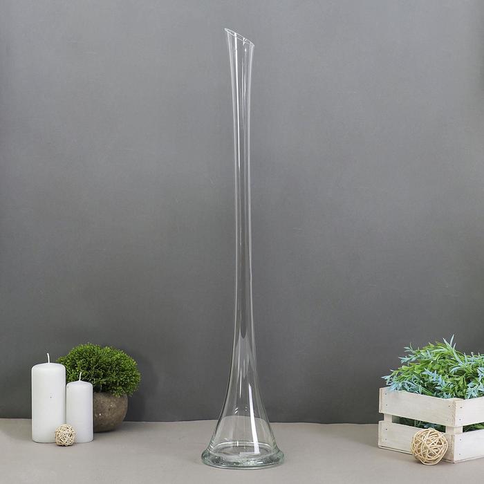 Ваза «Фристайл», 900 мл, 60×12 см, d=3.5 см, стекло, прозрачная - Фото 1
