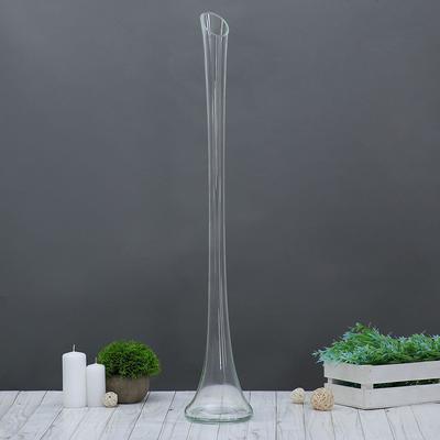 Ваза «Фристайл», 1.03 л, d=4.5 см ±1 см, 80×13 см, стекло, прозрачная