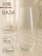 Ваза для цветов «Весна», 720 мл, 18×9 см, d=4.5 см, стекло, прозрачная - Фото 1