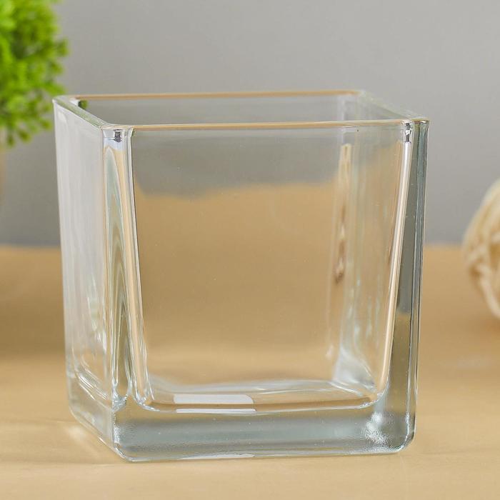 Ваза «Кубик», 250 мл, 8×8 см, стекло, прозрачная - Фото 1