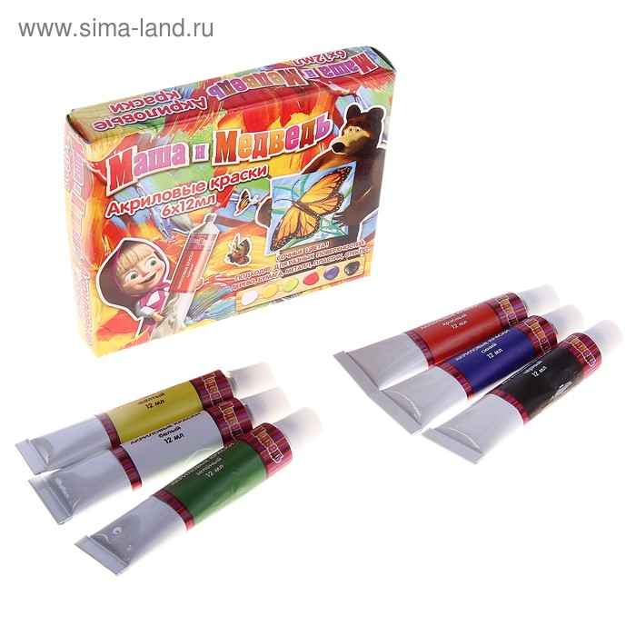 Набор акриловых красок : 6 шт по 12 мл - Фото 1