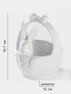 Конфетница Доляна «Зайка», 12×12×14.7 см, доломит, белая - Фото 2