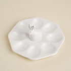 Подставка для яиц SL Home «Пасхальные кролики», 19×9 см, 8 ячеек, керамика, белая - Фото 2