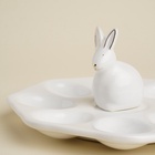 Подставка для яиц SL Home «Пасхальные кролики», 19×9 см, 8 ячеек, керамика, белая - Фото 3