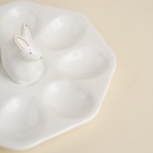 Подставка для яиц SL Home «Пасхальные кролики», 19×9 см, 8 ячеек, керамика, белая - Фото 4
