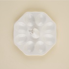 Подставка для яиц SL Home «Пасхальные кролики», 19×9 см, 8 ячеек, керамика, белая - Фото 5