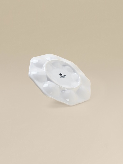 Подставка для яиц SL Home «Пасхальные кролики», 19×9 см, 8 ячеек, доломит, белая