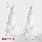 Набор для специй Доляна «Зайка», солонка 50 мл, перечница 50 мл, доломит, белый - Фото 1