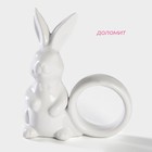 Кольцо для салфеток Доляна «Зайка», 9.1×4.3×10.5 см, доломит, белое - Фото 2
