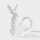 Кольцо для салфеток Доляна «Зайка», 9.1×4.3×10.5 см, доломит, белое - Фото 3