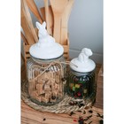 Банка для сыпучих Доляна «Зайка», 230 мл, с керамической крышкой, стекло, прозрачная - Фото 8