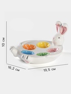 Подставка для яиц Доляна «Зайка», 5 ячеек, 19.5×16.2×10 см, белая ㅤ - Фото 2