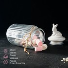 Банка стеклянная для сыпучих продуктов Доляна «Зайка», 1,3 л - Фото 2