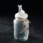 Банка стеклянная для сыпучих продуктов Доляна «Зайка», 1,3 л - Фото 7
