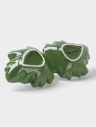 Менажница 2 ячейки Доляна «Лист», 21.8×6.9 см, доломит, зелёная - Фото 6