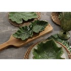 Менажница 2 ячейки Доляна «Лист», 21.8×6.9 см, доломит, зелёная - Фото 8