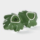 Менажница 2 ячейки Доляна «Лист», 21.8×6.9 см, доломит, зелёная - Фото 4