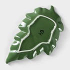 Блюдо сервировочное Доляна «Лист», 27×2,8 см, цвет зелёный - Фото 4