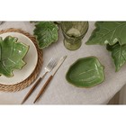 Салатник Доляна «Лист», 220 мл, 14,4×3,8 см, цвет зелёный - фото 4646423