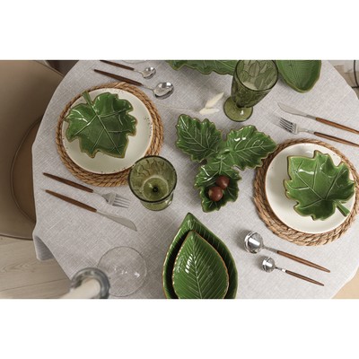 Салатник Доляна «Лист», 170 мл, 18×10.5 см, цвет зелёный