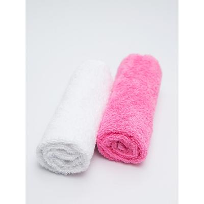 Полотенце-салфетка для кормления Soft Care, размер 35x35 см, цвет белый, розовый, 2 шт. в наборе