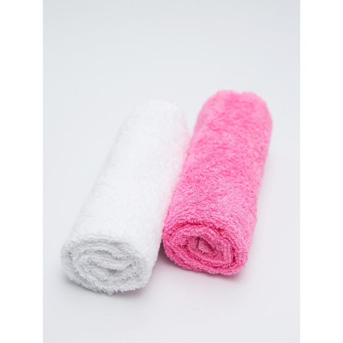 Полотенце-салфетка для кормления Soft Care, размер 35x35 см, цвет белый, розовый, 2 шт. в наборе