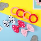 Набор для волос "Лада" (4 резинки, 3 зажима) звёздочки, бело-розовый 5423366