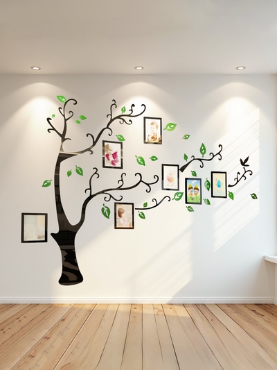 Наклейка интерьерная с фоторамками TAKE IT EASY «Семейное дерево», декор на стену, панно 110×140 см